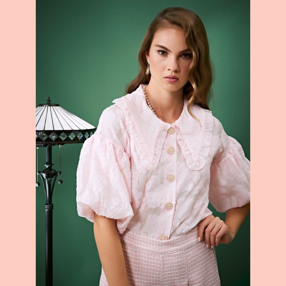SISTER JANE NEW ROUGE PUFF SLEEVE SHIRT